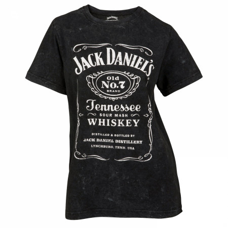 Jack Daniels Label Women's Mineral Wash T-Shirt
